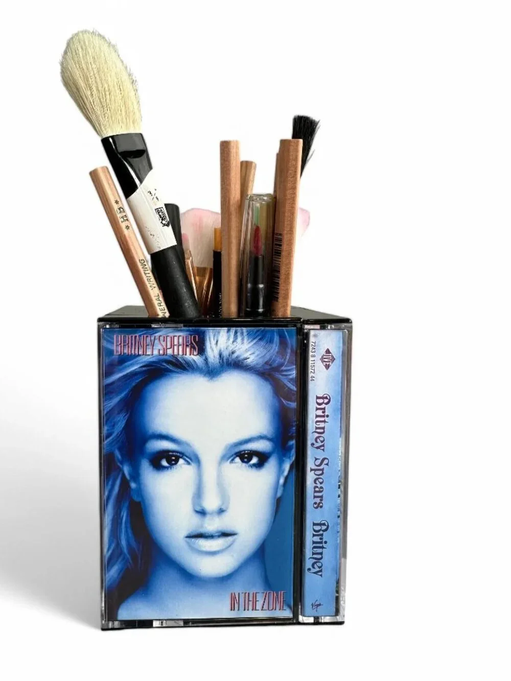 Britney Spears Vintage Cassette Tape Desk Organizer | Pencil holder | Pink